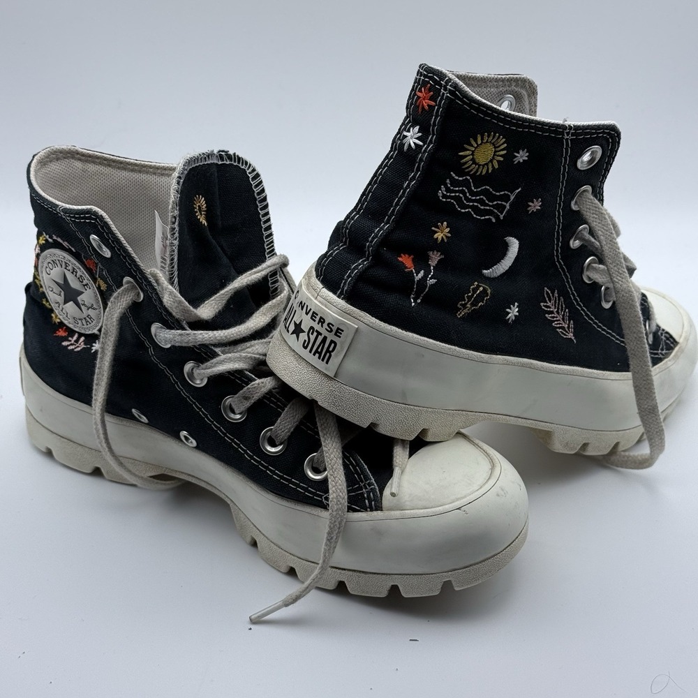 Converse Chuck Taylor All Star Lugged Embroidered Black High Top Sneakers